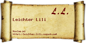 Leichter Lili névjegykártya